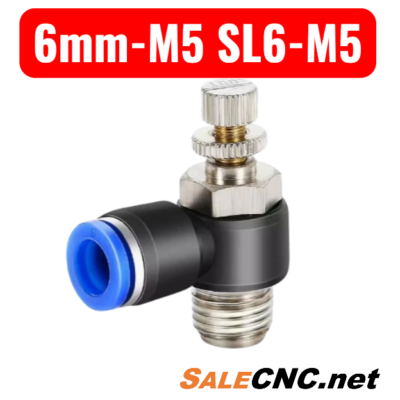Pneumatic Fitting for Air Cylinder, 6mm-M5, SL6-M5
