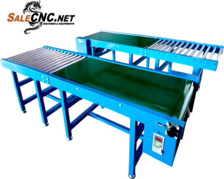 สายพานลำเลียง PVC 650x1500 mm พร้อม Roller Conveyor สูง 700