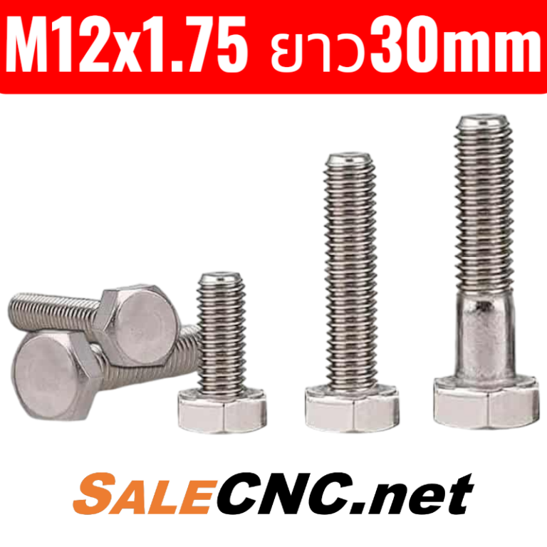 Stainless Steel Square Head Bolt, M12x1.75 x 30mm