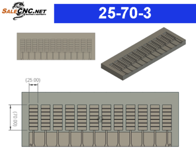 Mold - Dimensions 25-70-3 mm