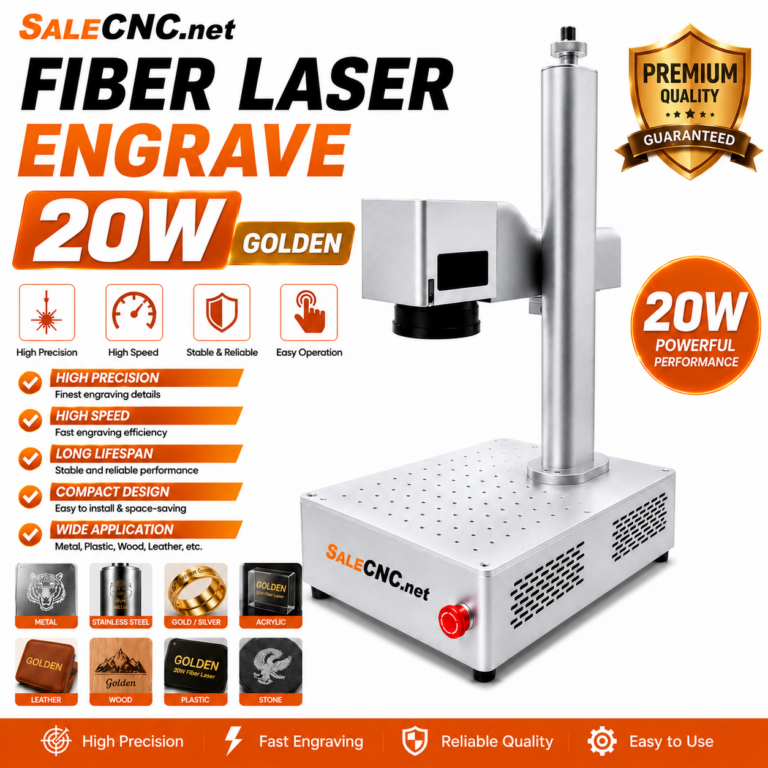 เครื่องเลเซอร์มาร์คกิ้ง 20W Fiber Laser Engrave Golden