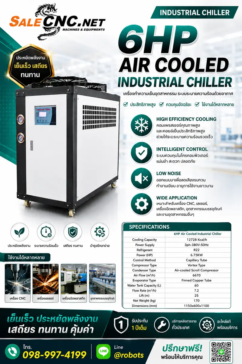 Chiller Water Cooling เครื่องชิลเลอร์ เครื่องทำความเย็น 6HP 4 39829c6d b76f 42df 9658 66d5ed3989b7