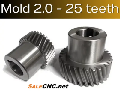 Helical Gear, Module 2.0, 25 Teeth