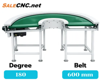 Curved Belt Conveyor, 600mm Belt Width, 180 Degree
