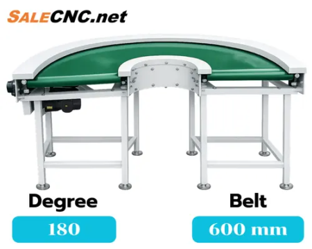 สายพานลำเลียงแบบโค้ง Belt 600mm 180 Degree 1 alt="สายพานลำเลียงโค้ง 180 องศา 600 mm"