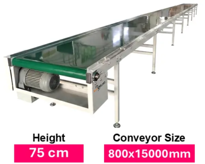 Conveyor Belt PVC ปรับระดับไม่ได้ 800x15000x720 mm