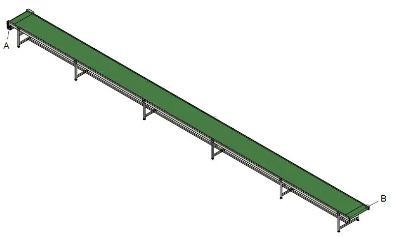 Conveyor Belt PVC ปรับระดับไม่ได้ 800x15000x720 mm 2 Conveyor Belt PVC ปรับระดับไม่ได้ 800x15000x720 mm