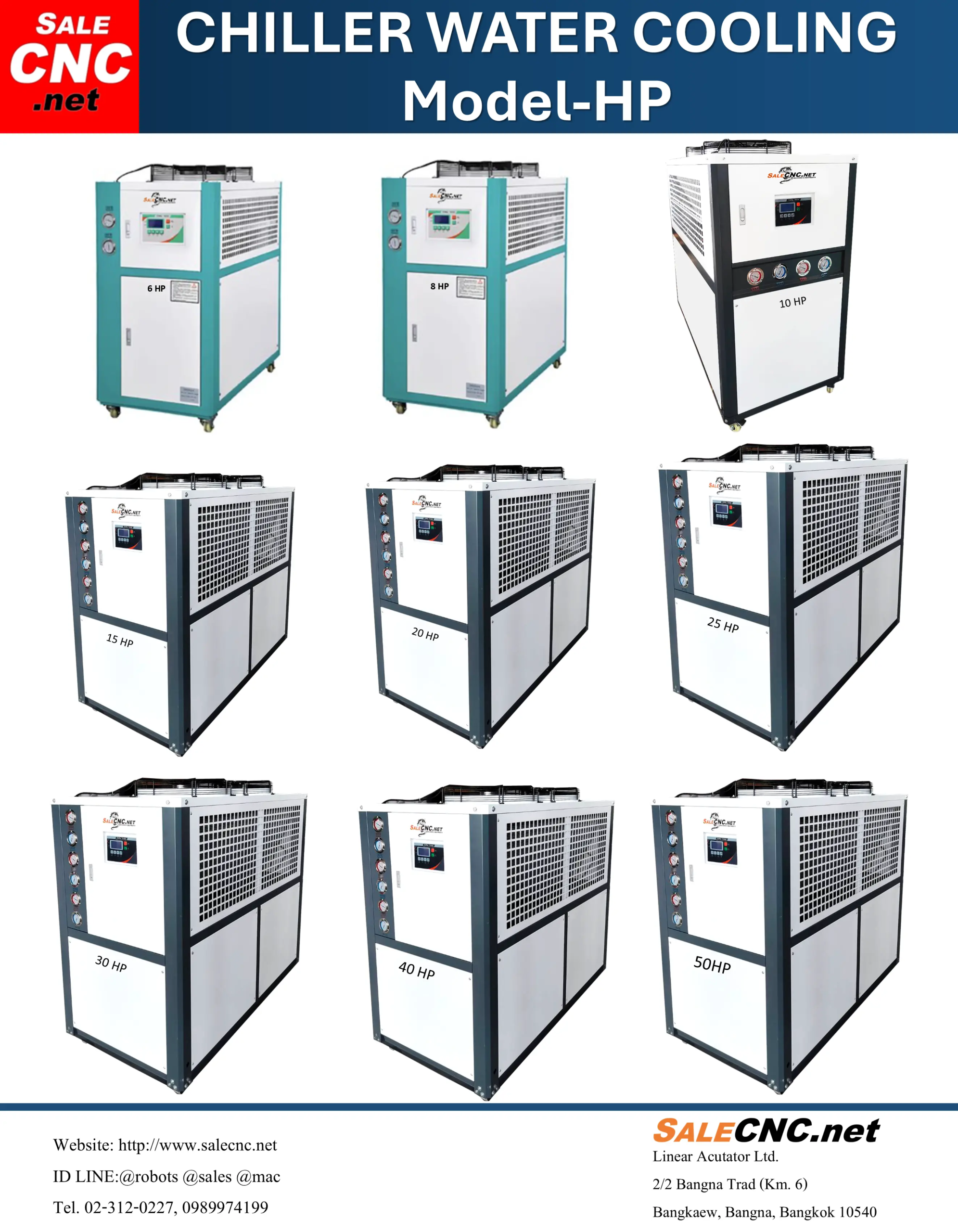 Chiller Water Cooling เครื่องชิลเลอร์ เครื่องทำความเย็น 20HP 22 chiller HP scaled