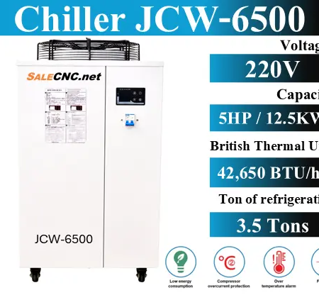 Chiller Water Cooling เครื่องชิลเลอร์ เครื่องทำความเย็น JCW-6500 62 Chiller JCW 6500
