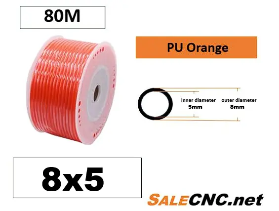 สายลม PU Tube pu 8×5 80M Orange