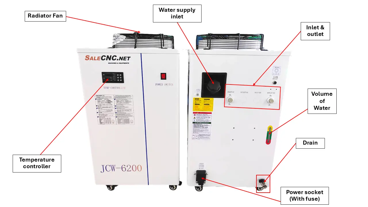 Chiller Water Cooling เครื่องชิลเลอร์ เครื่องทำความเย็น JCW-6200 28 chiller 6200