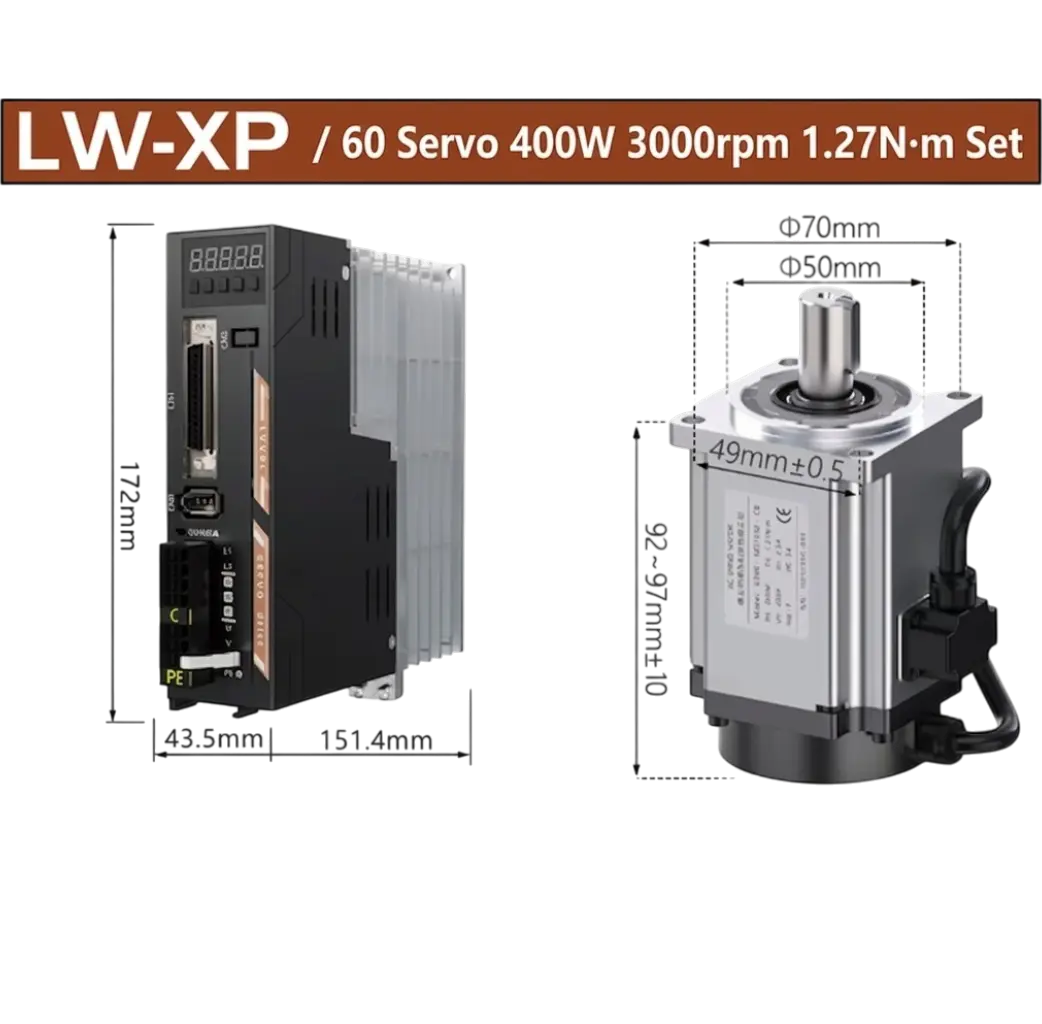 Servo Motor + Driver 60-0.4 KW 2 60 0.4KW Photoroom