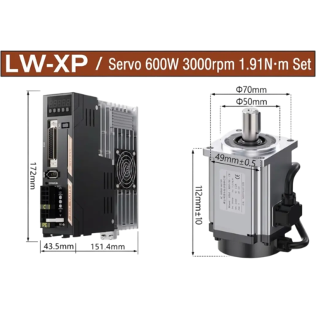 Servo Motor + Driver 60-0.6 KW 1 60 0.6KW Photoroom