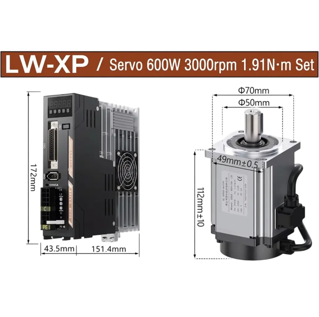 Servo Motor + Driver 60-0.6 KW 2 60 0.6KW Photoroom