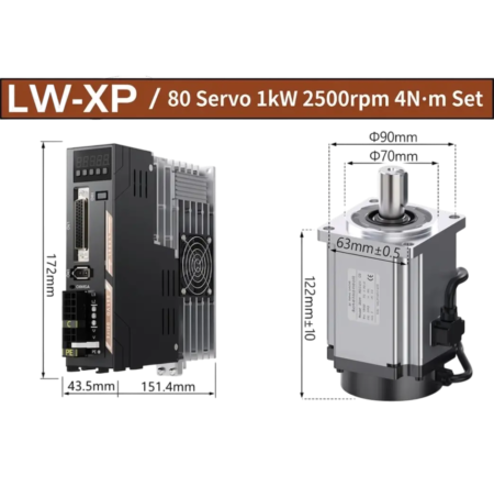 Servo Motor + Driver 80-1.0 KW 4N 1 80 1.0KW Photoroom 1