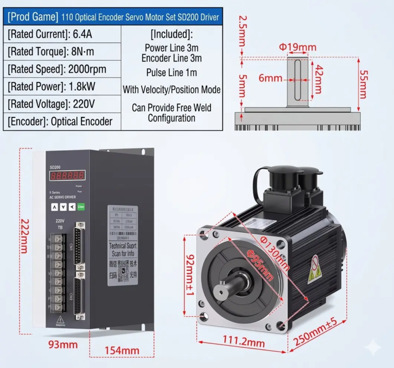 Servo Motor + Driver 110-1.8 KW