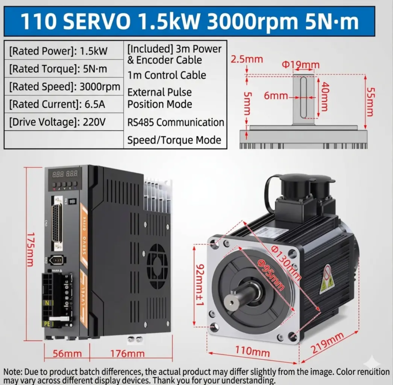 Servo Motor + Driver 110-1.5 KW