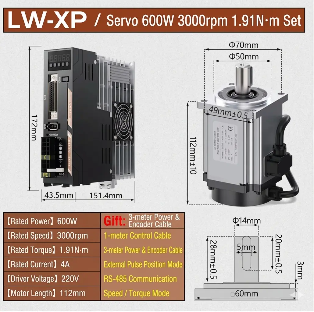 Servo Motor + Driver 60-0.6 KW 3 Gemini Generated Image u4iirvu4iirvu4ii