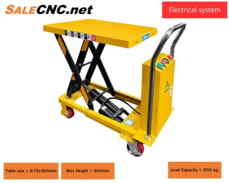 รถยกโต๊ะไฟฟ้า (Electric Hydraulic Scissor Lift Table) รุ่น 200kg (815x500mm) สูงสุด 900mm