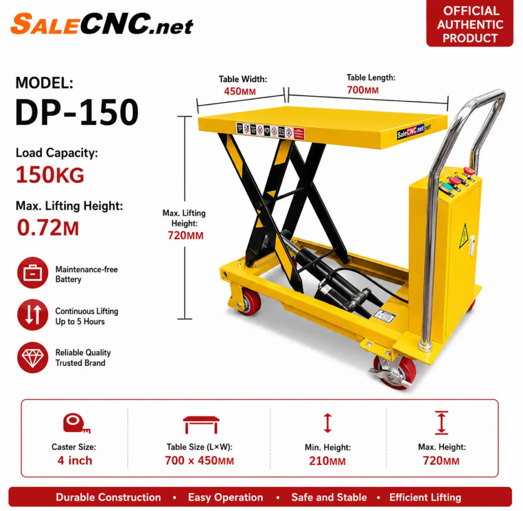 รถยกโต๊ะไฟฟ้า 150KG (700x450mm) Electric Hydraulic Lift Table 3 Image 20260509092711 984 4