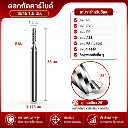 ดอกข้าวโพด CNC คาร์ไบด์ 1.5