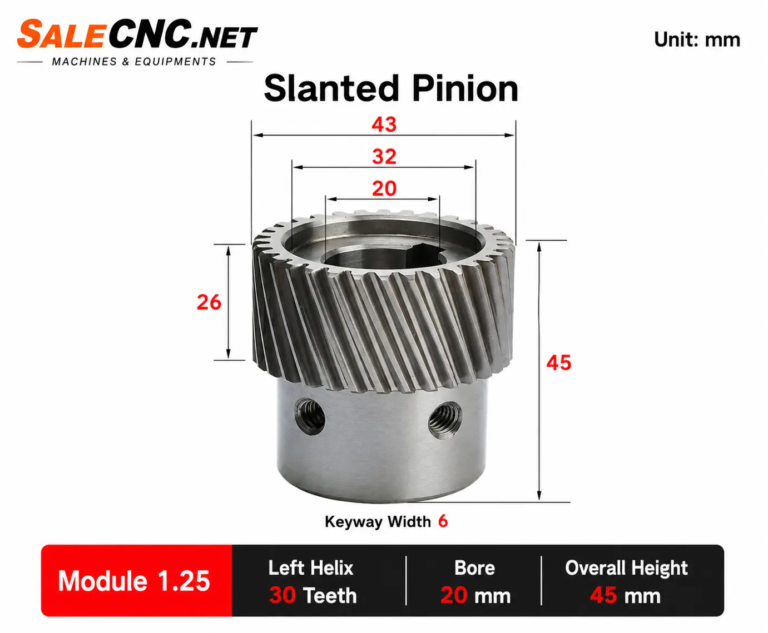 Slanted Pinion Module 1.25 30 Teeth Bore 20 mm