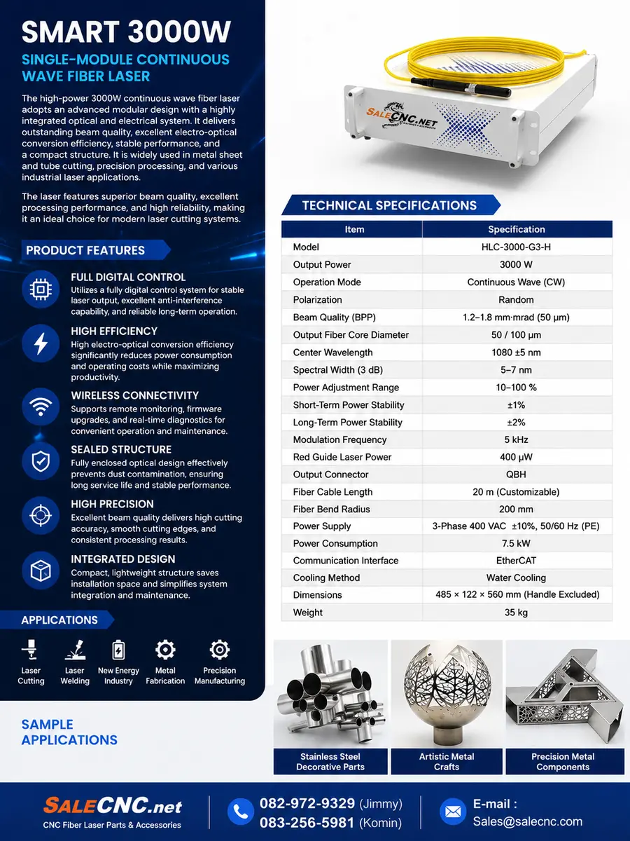 Fiber Laser Power Supply รุ่น HLC3000 3 3000W
