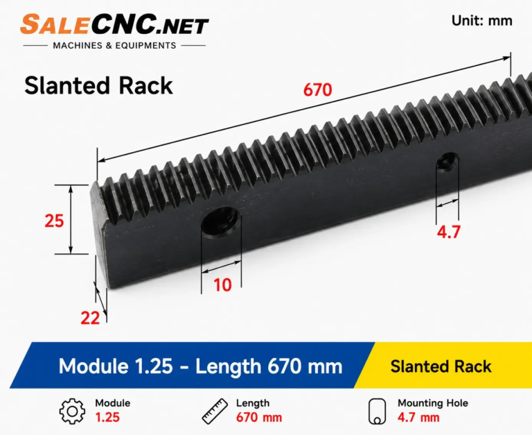 Slanted Rack Module 1.25 Length 670 mm