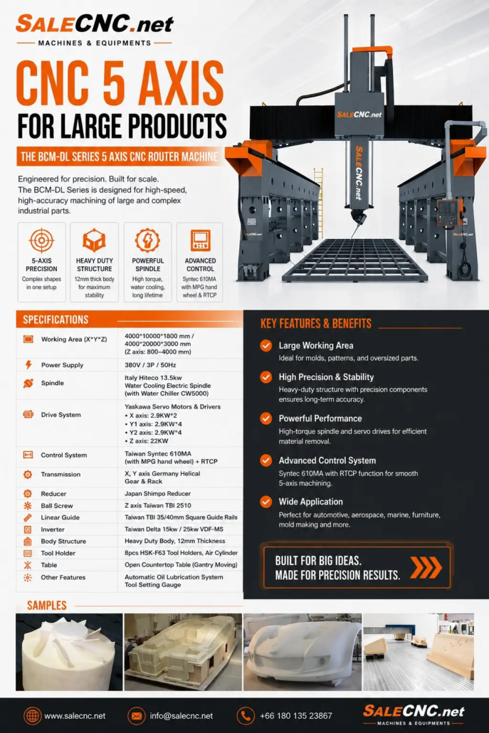 CNC 5 AXIS FOR LARGE PRODUCTS