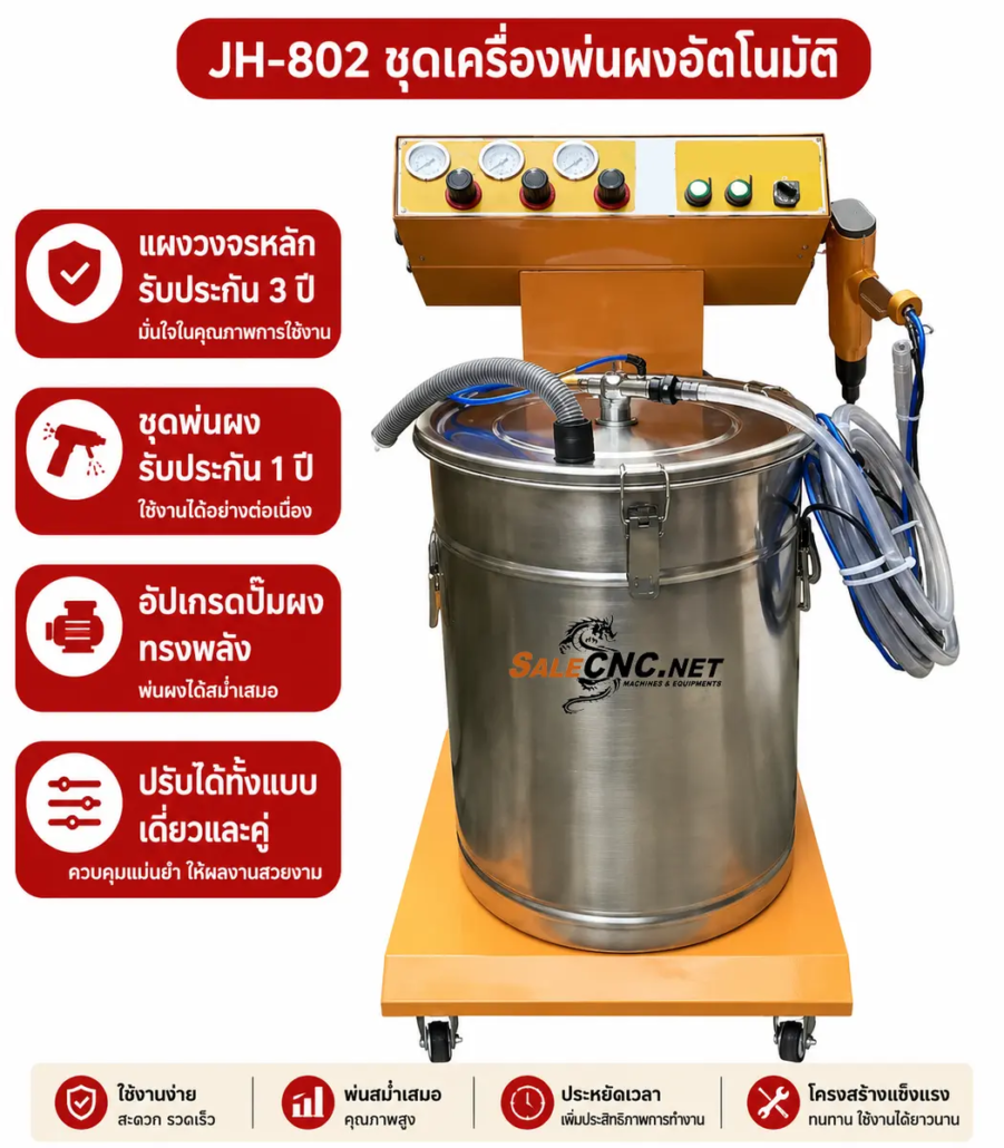 เครื่องพ่นผงอัตโนมัติ JH-802 2 เครื่องพ่นสี